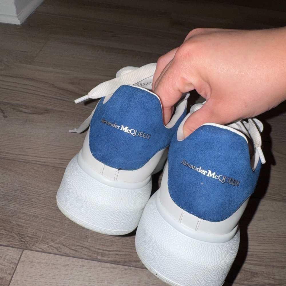 Alexander McQueen White and Blue Sneakers